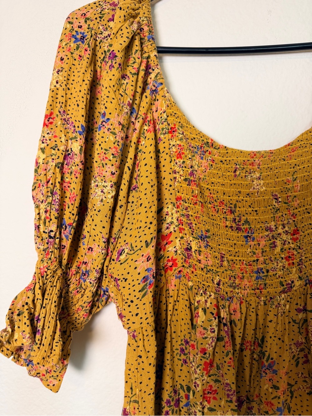 Angie Mustard Floral Mini Dress - Picture 5 of 7